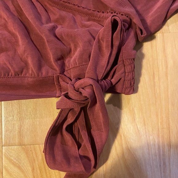 Lucky Brand Faux Wrap V-Neck with Side Tie - Picture 7 of 11